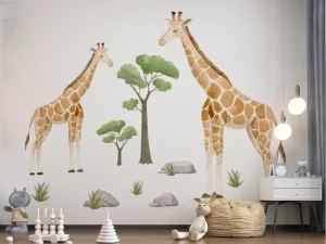 Playful Giraffe Friends