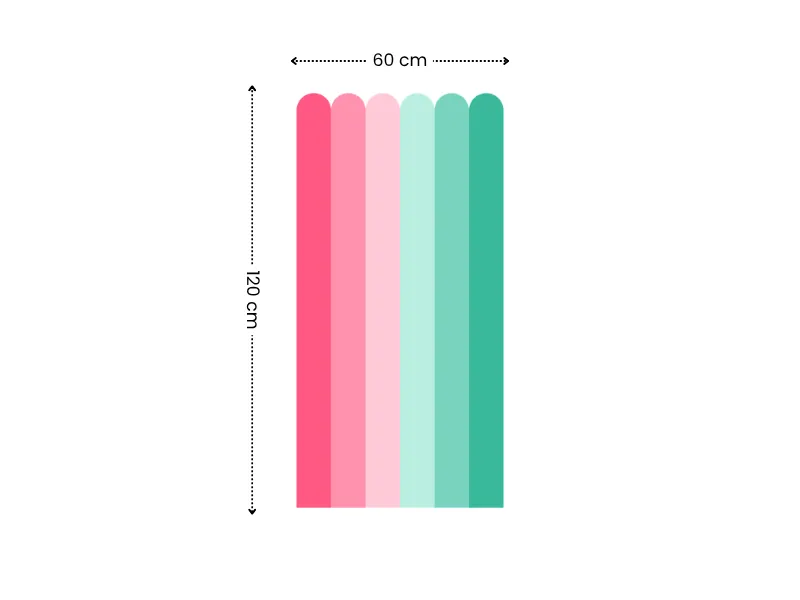 Half Panel Color Decal Collection | 5 Color Themes | Arch & Flat Peel and Stick Wall Panels - Image 11