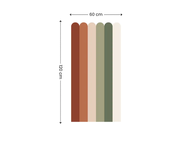 Half Panel Color Decal Collection | 5 Color Themes | Arch & Flat Peel and Stick Wall Panels - Image 13