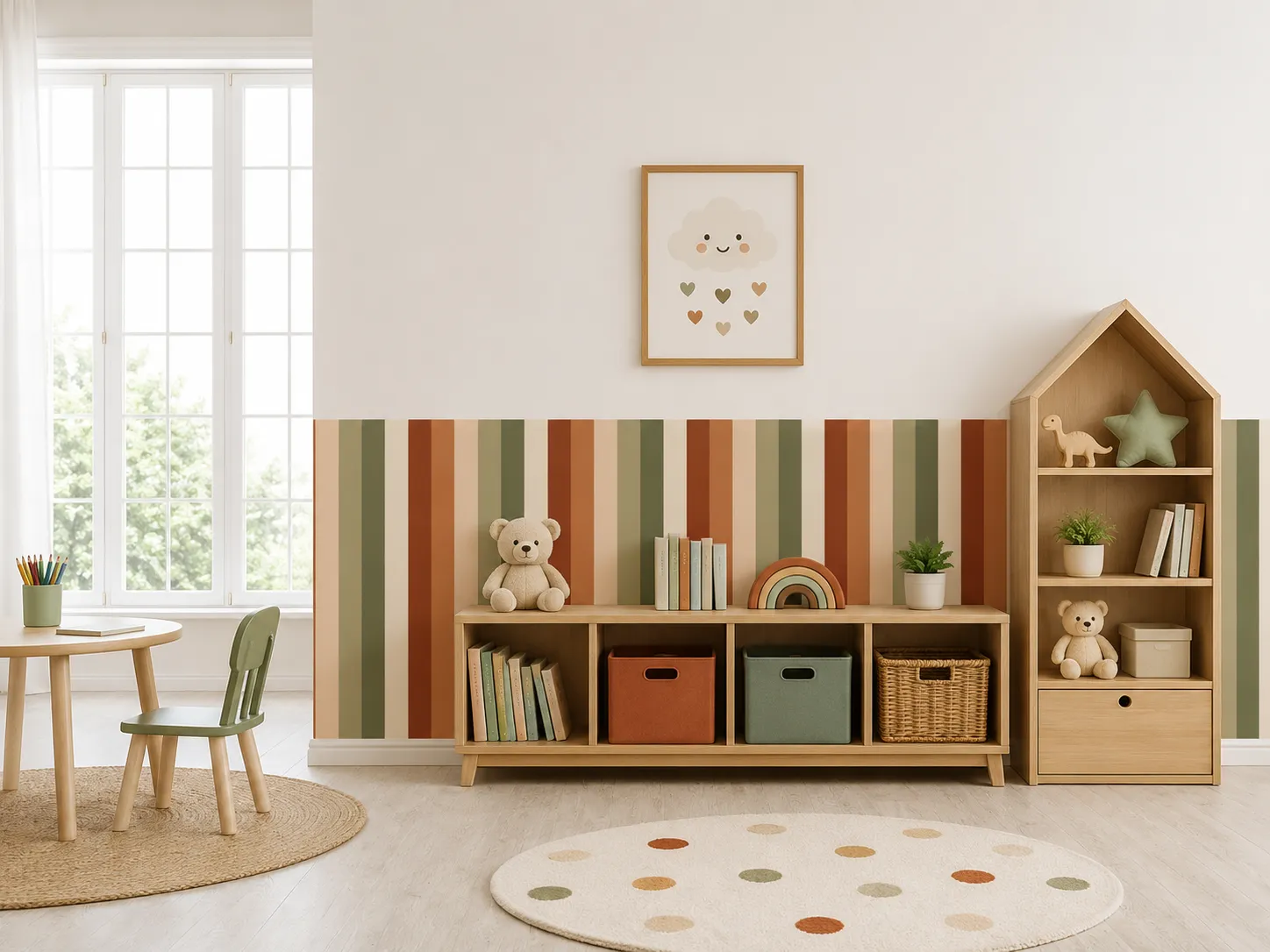 Half Panel Color Decal Collection | 5 Color Themes | Arch & Flat Peel and Stick Wall Panels - Image 5