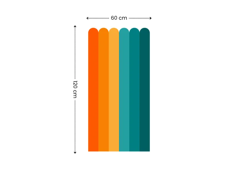 Half Panel Color Decal Collection | 5 Color Themes | Arch & Flat Peel and Stick Wall Panels - Image 15