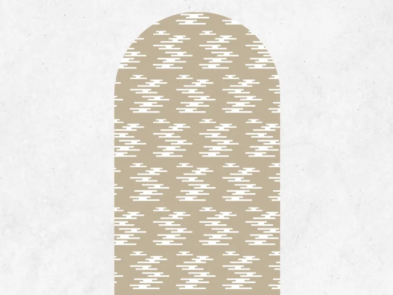 Japanese Cloud Pattern Arch Wall Sticker - Image 2