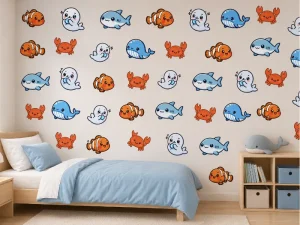 Kawaii Ocean Animals Wall Stickers