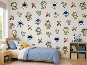 Kawaii Robot Wall Stickers