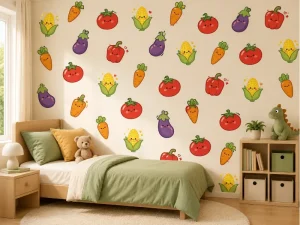 Kawaii Vegetable Wall Stickers