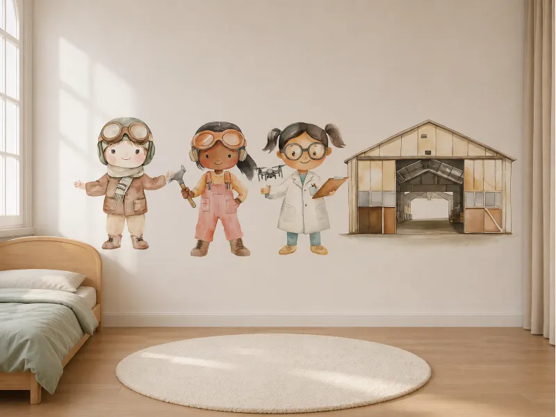 Little Aviation Dreamers Watercolor Wall Decals - Image 2
