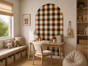 Retro Checkerboard Arch Wall Sticker