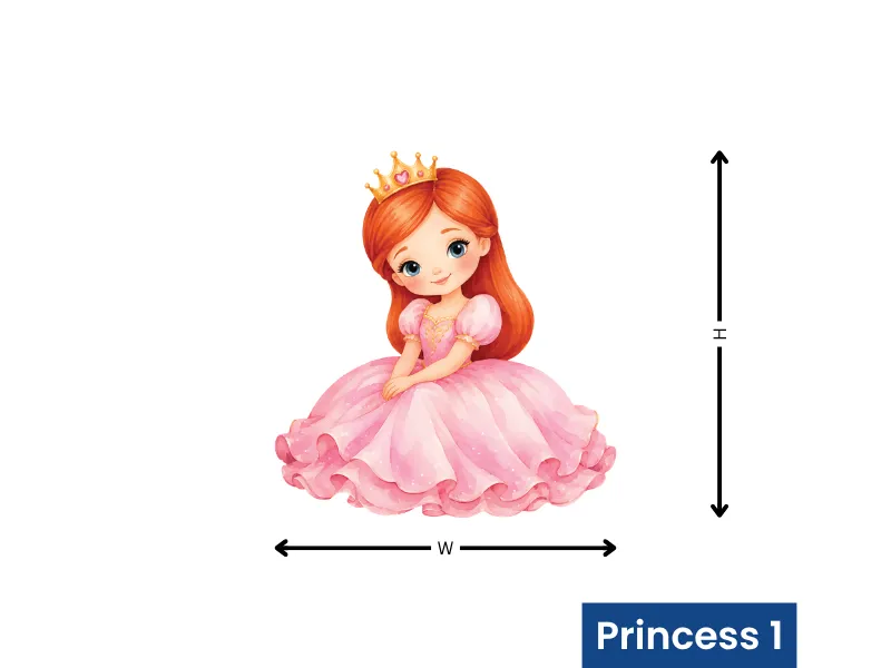 Little Princess & Pink Castle Watercolor Wall Decals - Image 6