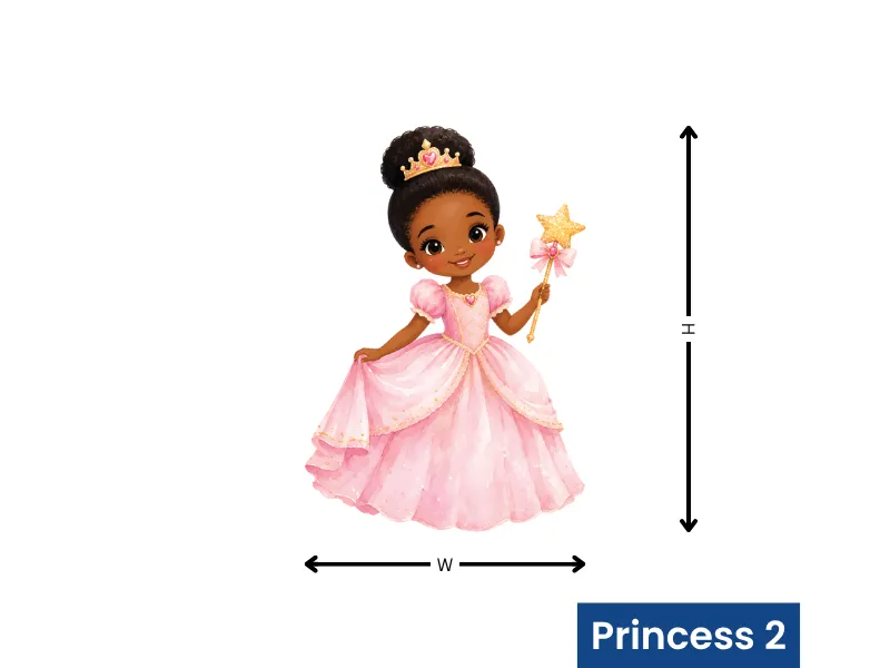 Little Princess & Pink Castle Watercolor Wall Decals - Image 5