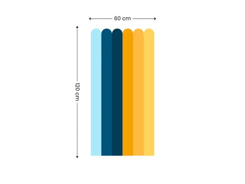 Half Panel Color Decal Collection | 5 Color Themes | Arch & Flat Peel and Stick Wall Panels - Image 17
