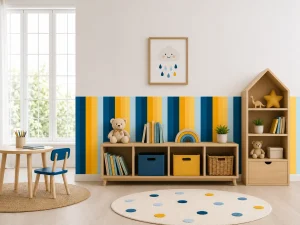 Half Panel Color Decal Collection | 5 Color Themes | Arch & Flat Peel and Stick Wall Panels
