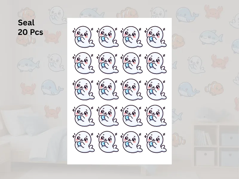 Kawaii Ocean Animals Wall Stickers - Image 4