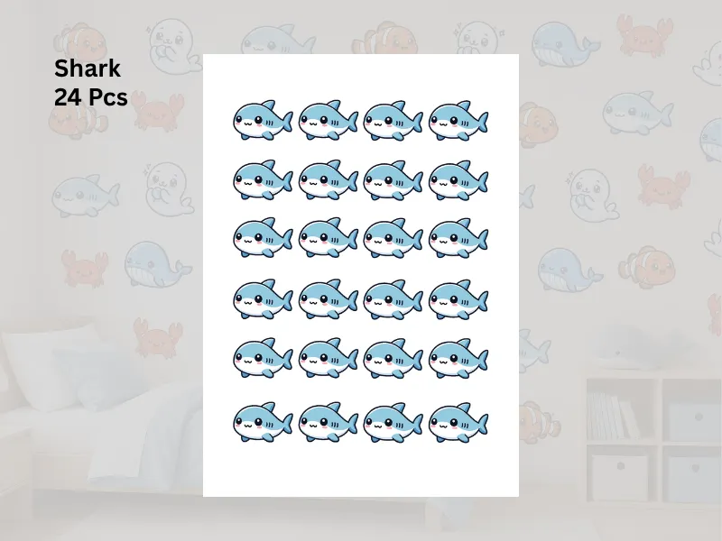 Kawaii Ocean Animals Wall Stickers - Image 3