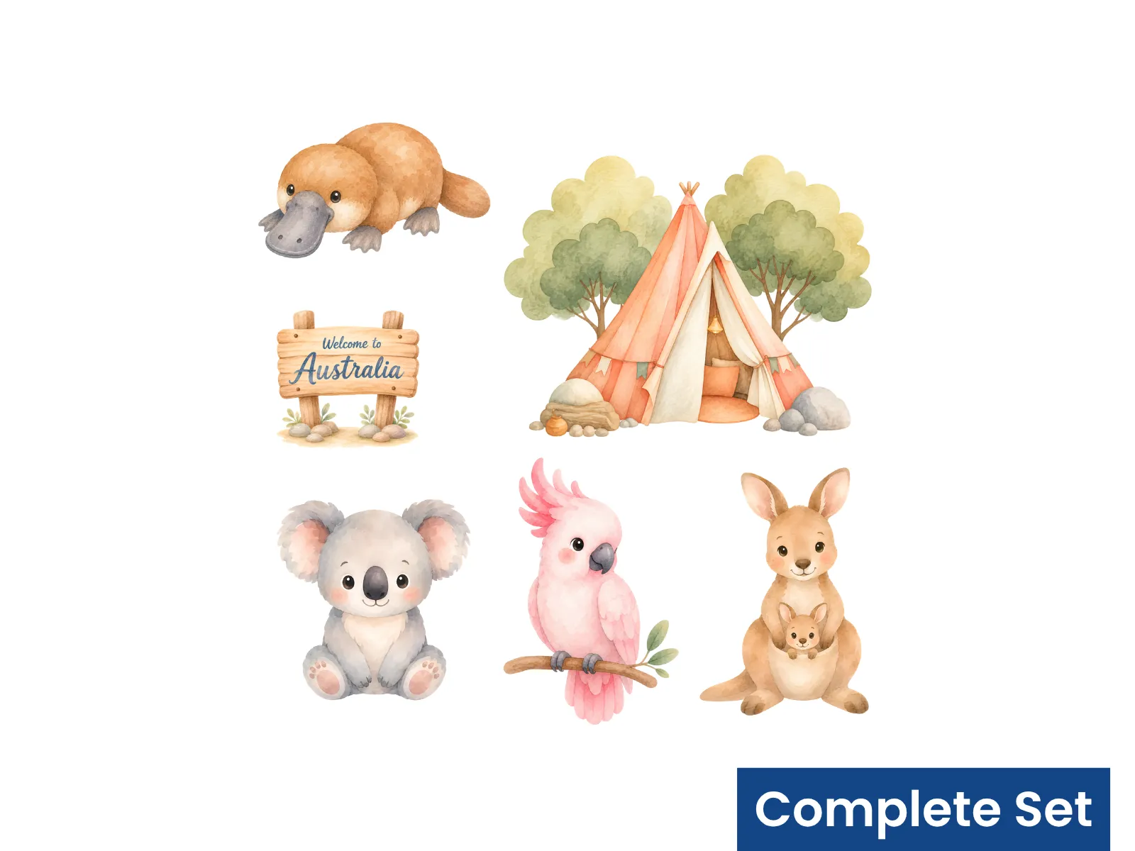 Australian Safari Animals & Teepee Kids Wall Decals | Nursery Decor - Image 3